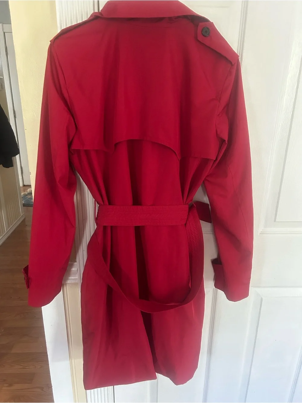 Lauren Ralph Lauren Red Trench Coat Medium - Picture 3 of 7
